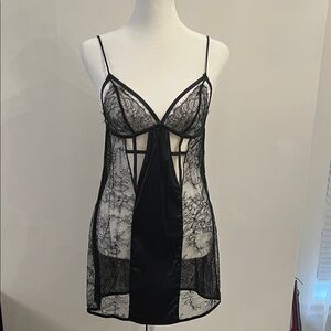 La Perla Black and White Lace Chemise